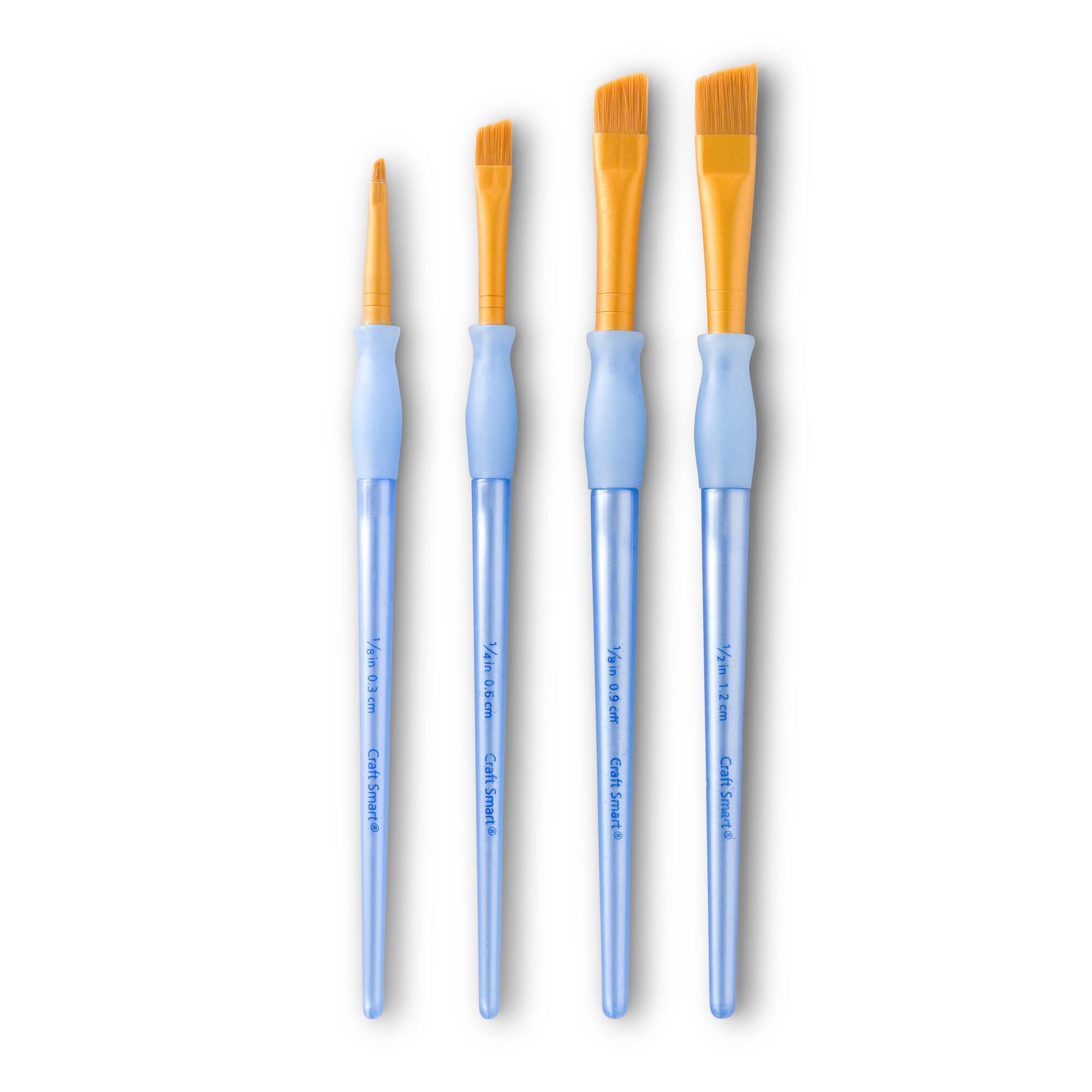 9 Packs: 4 ct. (36 total) Golden Taklon Angular Brush Set by Craft Smart®
